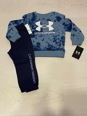 Under Armour Blue Tie-Dye Crewneck & Navy Joggers Kids Set